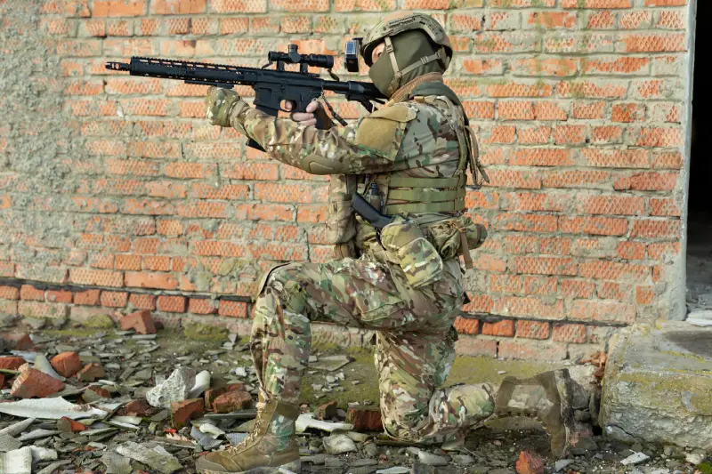 Soldier shooting during combat training